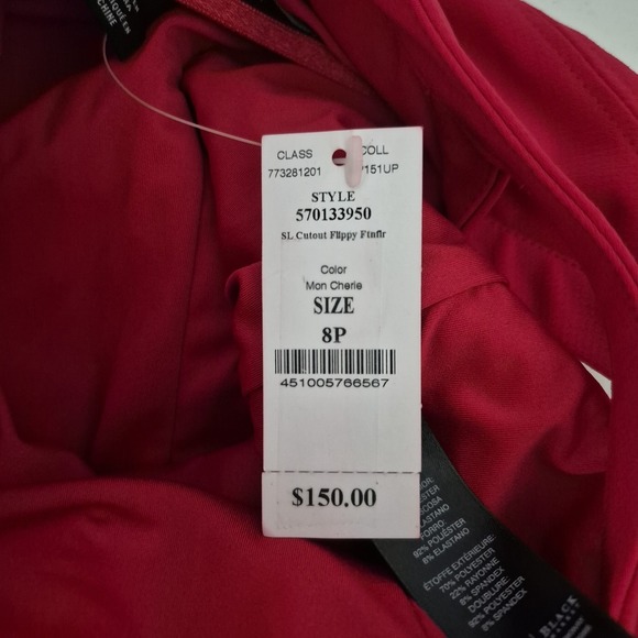 White House Black Market Dress Womens 8P Red Cutout Flippy Fit and Flare NEW - Picture 6 of 7